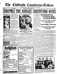 Chillicothe Constitution-Tribune front cover, December 12, 1930