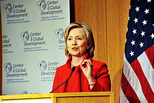 Secretary Clinton speaks at CGD about Development in the 21st Century on January 6, 2010.