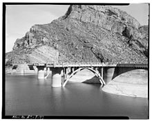 The Upstream face of Coolidge Dam, from the Historic American Engineering Record