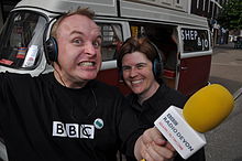 David Sheppard with BBC Radio Devon co-presenter Jo Loosemore.