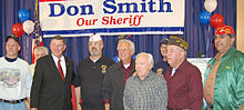 Don Smith with his many supporters.