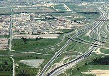 A complicated freeway interchange