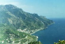 View of the coast of Amalfi from the mountainside