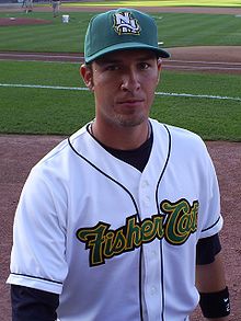 J. P. Arencibia at a New Hampshire Fisher Cats game in 2008.