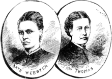 Drawing of two women with black hair and black clothes