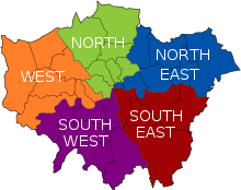 Administrative subregions as defined by the Greater London Authority