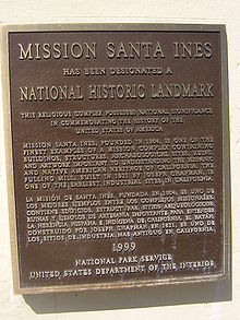 Mission Santa Ines plaque.JPG
