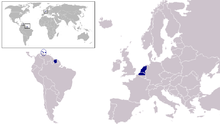 A map highlighting the Dutch Language Union and its Member States (blue).