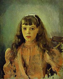 Oil painting of Olga as a girl