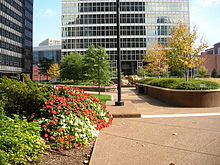 Two Chatham Center building and plaza view in Pittsburgh, PA.