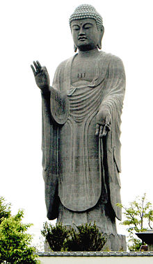 Amitabha Buddha pictured in the Ushiku Daibutsu in Japan