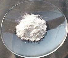 White powder on a glass plate