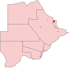 Location of Masunga in Botswana