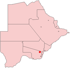 Location of Moshupa in Botswana
