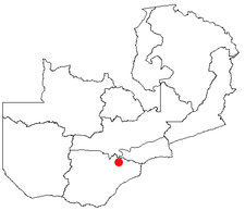Location of Mazabuka in Zambia