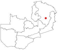 Location of Mpika in Zambia