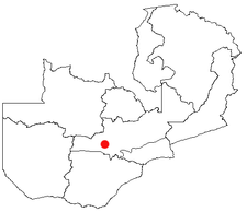 Location of Mumbwa in Zambia