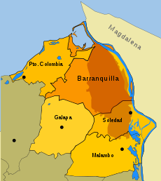 border   Área urbana  Área Metropolitana de Barranquilla