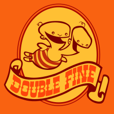 The Double Fine logo, consisting of a two-headed baby.