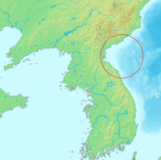 The location of East Korea Bay.