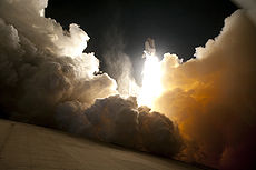 STS-130 exhaust cloud engulfs Launch Pad 39A.jpg