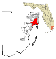 Miami-Dade County Florida Incorporated and Unincorporated areas Miami Highlighted.svg