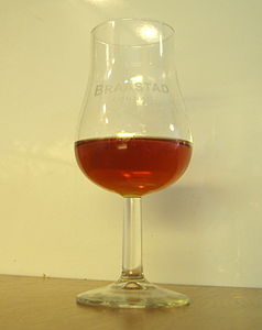 Cognac in a tulip glass.