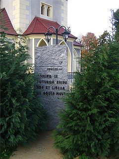 A stone in the Silesian village of Cisek, Poland in memory of the flood.