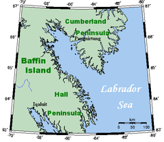 Cumberland Sound - Cumberland Sound, a part of the Labrador Sea, between Cumberland Peninsula and Hall Peninsula.