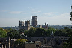 A picture of Durham Cathedral taken from outside the chapel to illustrate the view