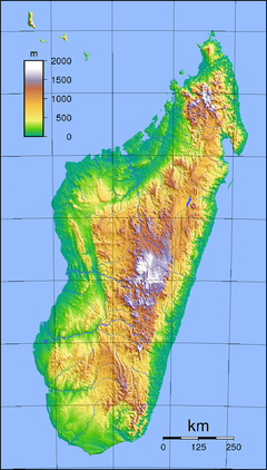 Map of Madagascar and its capital at Antananarivo