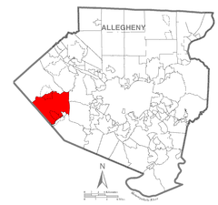 Map of North Fayette Township, Allegheny County, Pennsylvania Highlighted.png