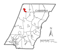 Map of Northern Cambria, Cambria County, Pennsylvania Highlighted.png
