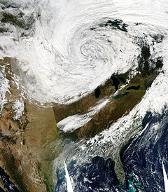 Satellite image of the United States, while the storm was at peak intensity.