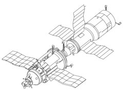 Configuration of a TKS-Salyut combined space station