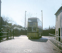 Christchurch trolleybus turntable, 5 April 1969.