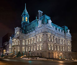 Montreal City Hall, as seen at night