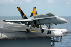 F/A-18 Hornet during takeoff
