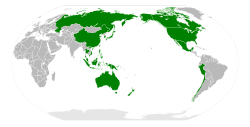 APEC member economies shown in green