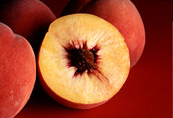 A cut peach