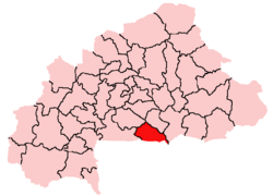 Location of Nahouri Province in Burkina Faso