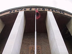 Bank of Albania building main entrance