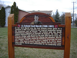 LCol Cecil Merritt plaque in Montgomery Place, Saskatoon