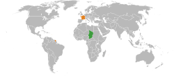 Map indicating locations of Chad and France