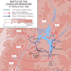 A map showing force emplacements around a lake