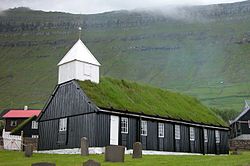Church of Norðragøta, Faroe Islands.JPG