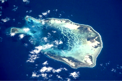 NASA picture of the southern Cocos (Keeling) Islands.