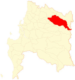 Map of the Coihueco commune in the Biobío Region