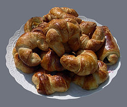 Warm croissants fresh from the oven