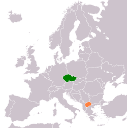 Map indicating locations of Czech Republic and Macedonia
